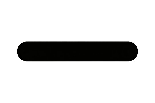 Black horizontal bar with rounded ends on white background