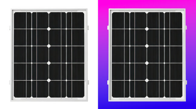 Two identical black solar panels