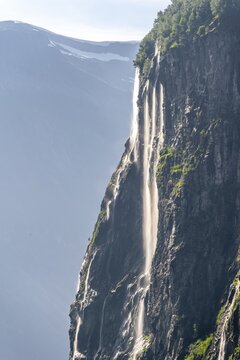 Waterfall Seven Sisters, Geirangerfjord, near Geiranger, M&oslash;re og Romsdal, Norway