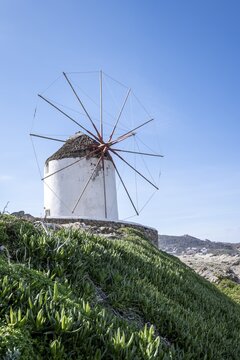 White Windmill, Mykonos, Cyclades, Aegean Sea, Greece