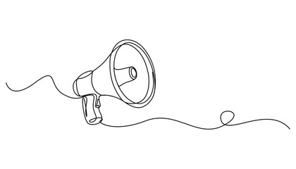 Obraz premium Megaphone Announcement Minimalist Continuous Line Art