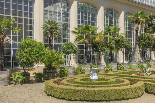 Garden in front of the palm house, Kroměř&iacute;ž, Zl&iacute;nsk&yacute; kraj, Czech Republic