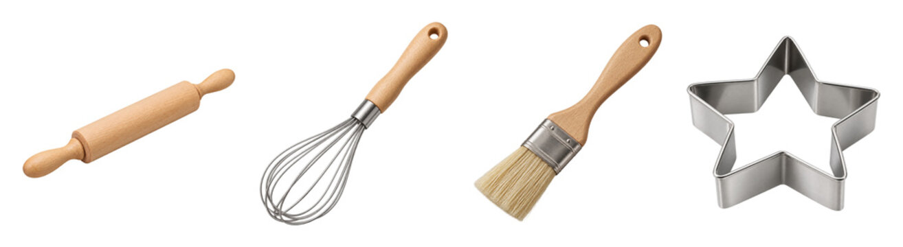 Baking tools with rolling pin whisk brush and cookie cutter