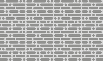 Abstract Morse Code Seamless Pattern with Dark Gray Horizontal Capsules and Dots on Light Background © Rudi