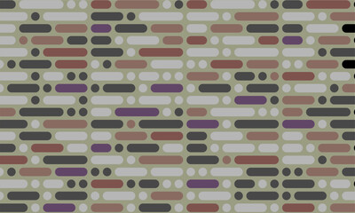 Abstract Geometric Pattern of Rounded Rectangles and Dots in Muted Earthy Tones for Background © Rudi