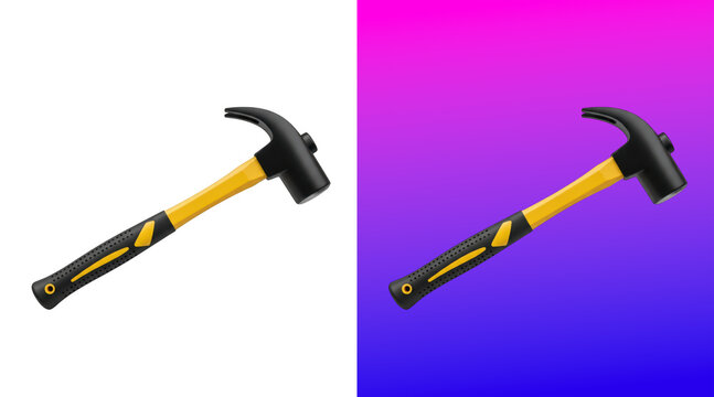 Yellow and black hammer graphic 3D rendering