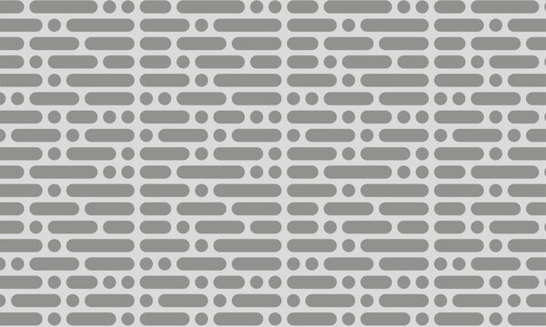 Abstract Morse Code Seamless Pattern with Dark Gray Horizontal Capsules and Dots on Light Background