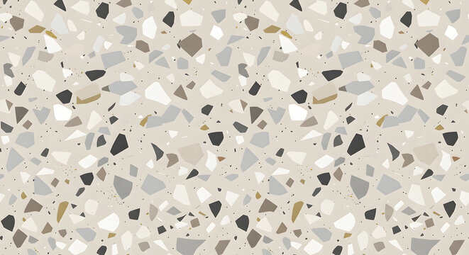 Beige terrazzo stone pattern with gold accents