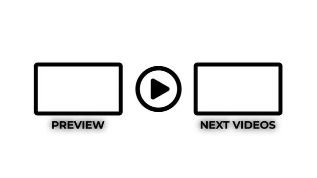 Animated Youtube end screen animation, simple suggestion videos youtube outro on a white background.