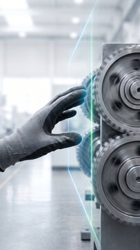 Industrial robot safety energy ai technology factory worker glove machinery