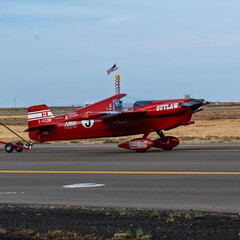Fototapeta premium National Championship Air Races 9-18-2026 Roswell NM USA Formula 1 class aircraft at the National Championship Air Races at the Roswell International Air Center