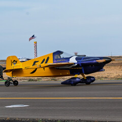 Fototapeta premium National Championship Air Races 9-18-2026 Roswell NM USA Formula 1 class aircraft at the National Championship Air Races at the Roswell International Air Center
