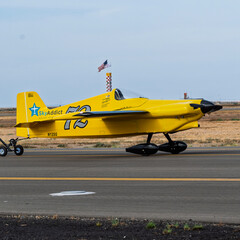 Fototapeta premium National Championship Air Races 9-18-2026 Roswell NM USA Formula 1 class aircraft at the National Championship Air Races at the Roswell International Air Center