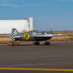 Fototapeta premium National Championship Air Races 9-18-2026 Roswell NM USA Formula 1 class aircraft at the National Championship Air Races at the Roswell International Air Center