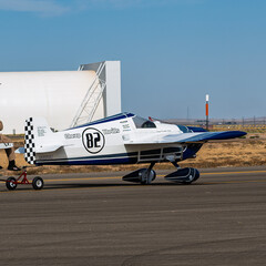 Fototapeta premium National Championship Air Races 9-18-2026 Roswell NM USA Formula 1 class aircraft at the National Championship Air Races at the Roswell International Air Center