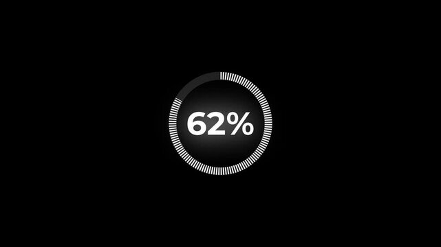 Abstract pie chart with 75 percent progress bar animation. Pie chart business and finance visual data representation.