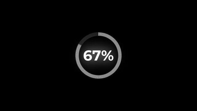 Abstract pie chart with 80 percent progress bar animation. Pie chart business and finance visual data representation.