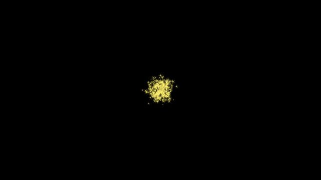 Golden fairy dust sparkles, twinkling star burst animation, glitter particles, shining light trail, magical doodle stars, sparkle explosion effect on black screen 4k