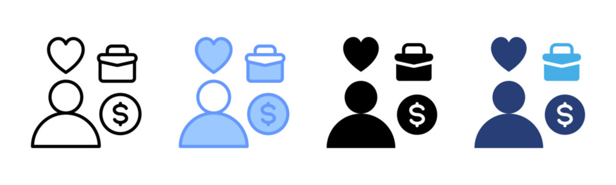 Consumer Behavior icon set multiple style collection