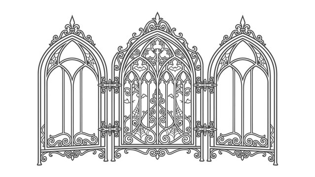 Gothic Window Design: Intricate and ornate gothic window architectural design, featuring pointed arches and detailed tracery, showcasing timeless elegance and historical craftsmanship.