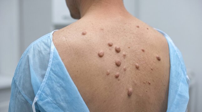 Multiple Cutaneous Neurofibromas on Skin