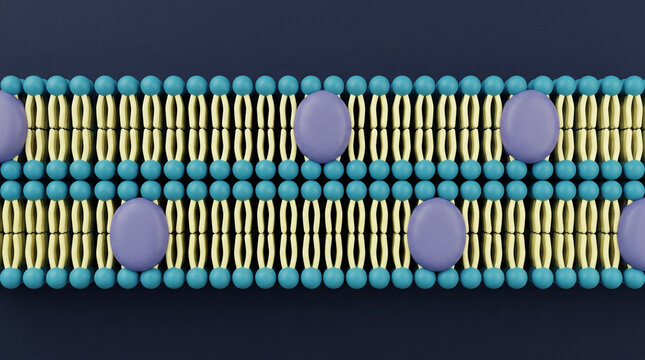 Colorful cell membrane phospholipid bilayer microscope