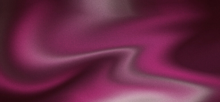Abstract magenta satin fabric with soft flowing folds and smooth texture creating elegant background for textile design