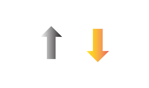 Up and Down Arrow Icon Set Grey Yellow Gradient Pointer Navigation Vector Illustration