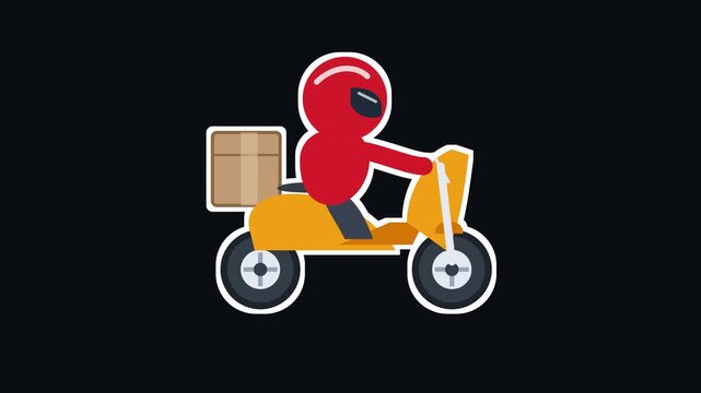 Delivery Scooter Animation Express Shipping Service