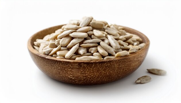 peeled sunflower seeds raw organic sunflower kernels healthy vegan snack ingredients natural protein rich seeds for culinary use isolated with white background