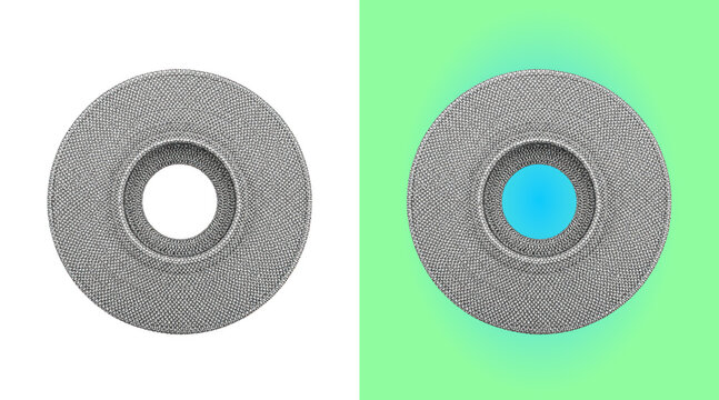 Abstract geometric ring pattern with pixelated texture