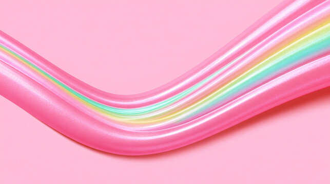 Colorful pink slime with rainbow shimmer on a pastel background for creative projects and children's activities