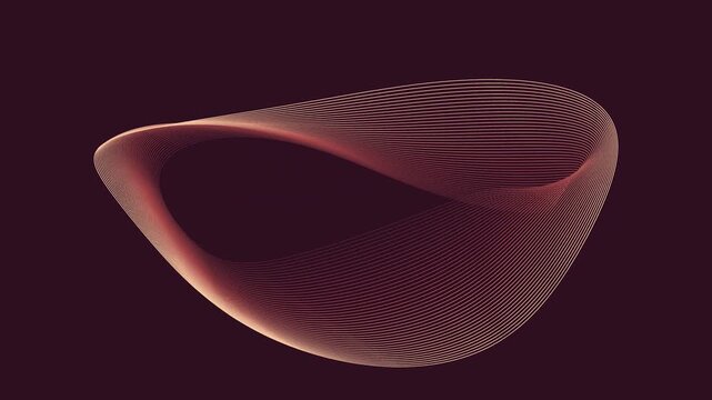 Orbital wave filaments weaving a flowing abstract sculpture in copper rose