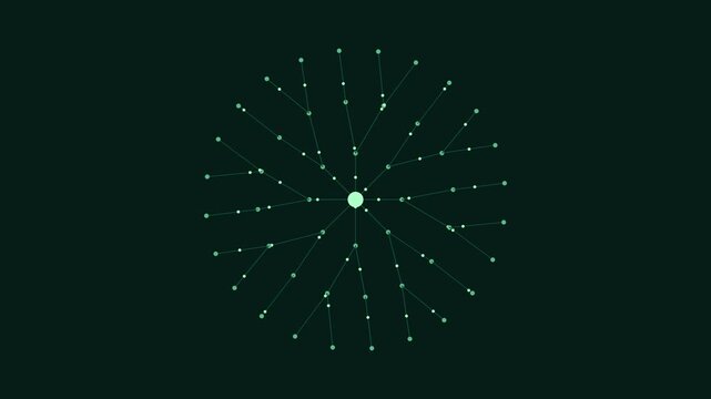 Radial inference network routing luminous data packets in bio emerald