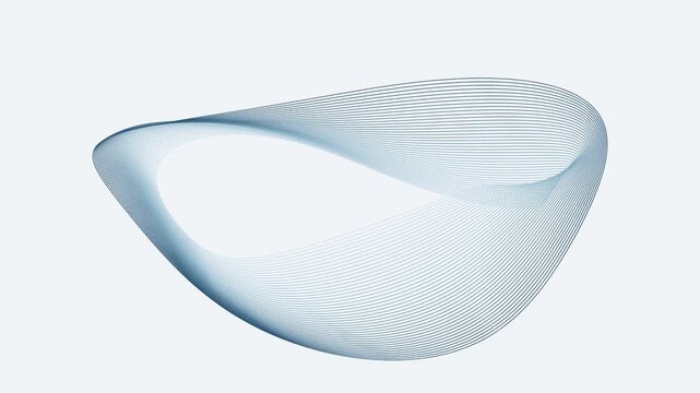 Orbital wave filaments weaving a flowing abstract sculpture in pearl blue