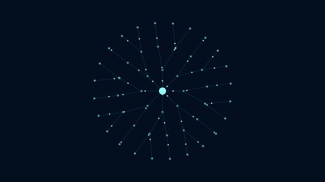 Radial inference network routing luminous data packets in neural cyan