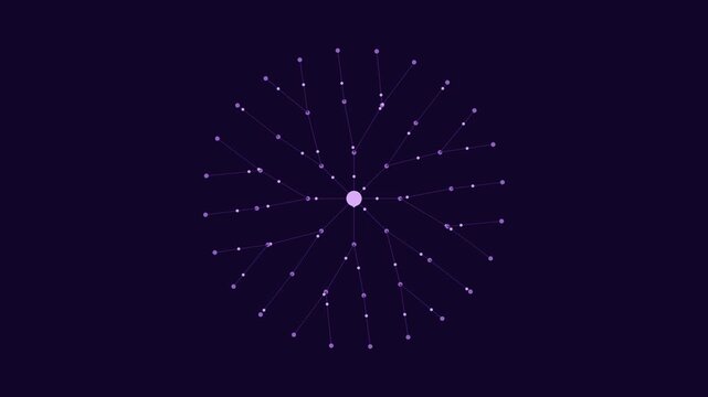 Radial inference network routing luminous data packets in quantum violet