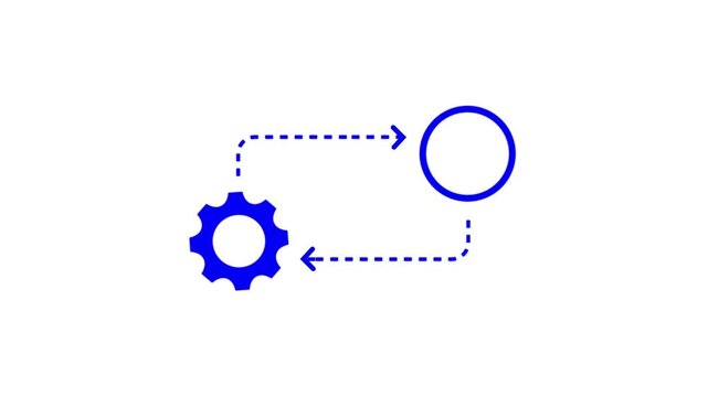 Process icon in flat style isolated.Process symbol in black for your web site design on white background.
