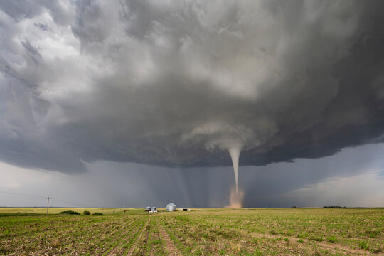 Tornado spinning over farmland near dickens, nebraska