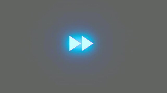 Fast forward button glowing bright blue over dark background