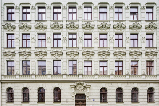 Art nouveau building facade in Riga, latvia, Baltic States