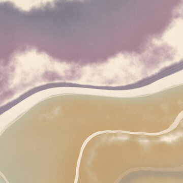 Abstract landscape with soft clouds and rolling hills