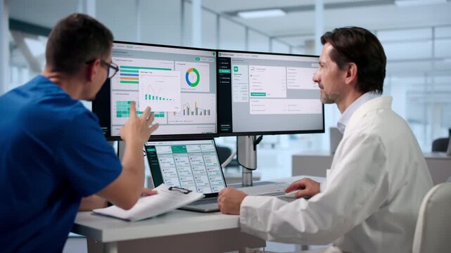 Healthcare Manager Reviews Patient Intake Dashboard