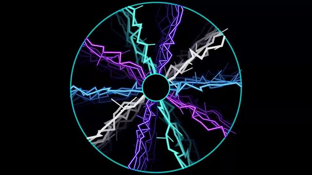 High quality seamless high-voltage lightning plasma loop featuring hyperdrive electric.Ideal for sci-fi backgrounds, energy intros, physics documentaries, technology visuals, and microstock video