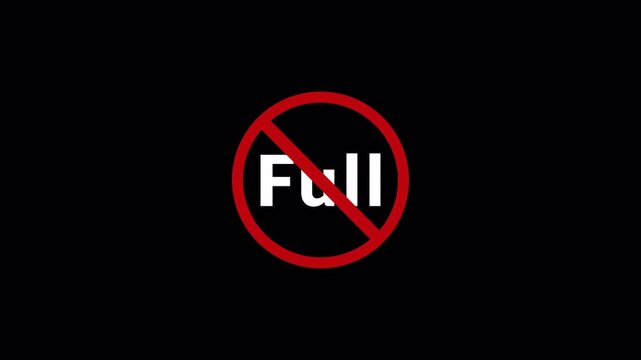 FULL Prohibition Symbol Sign Animation in 4K, stop or no exit forbidden red circle animation Warning, prohibited or ban icon animation. FULL Prohibition Symbol with Alpha Channel