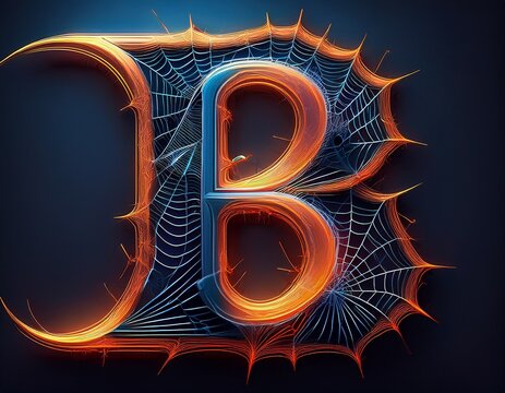 spider web style letter b