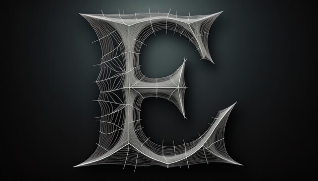 spider web style letter e