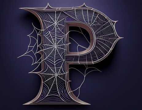spider web style letter p