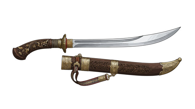 antique dagger isolated on whiteTraditional_Lao_sword_displayed_20260919103457 