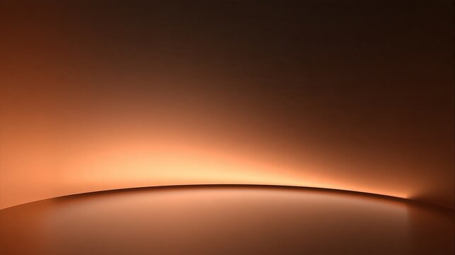 Minimalist warm brown curved empty product display stage with smooth gradient background ideal for premium product presentation and commercial advertising